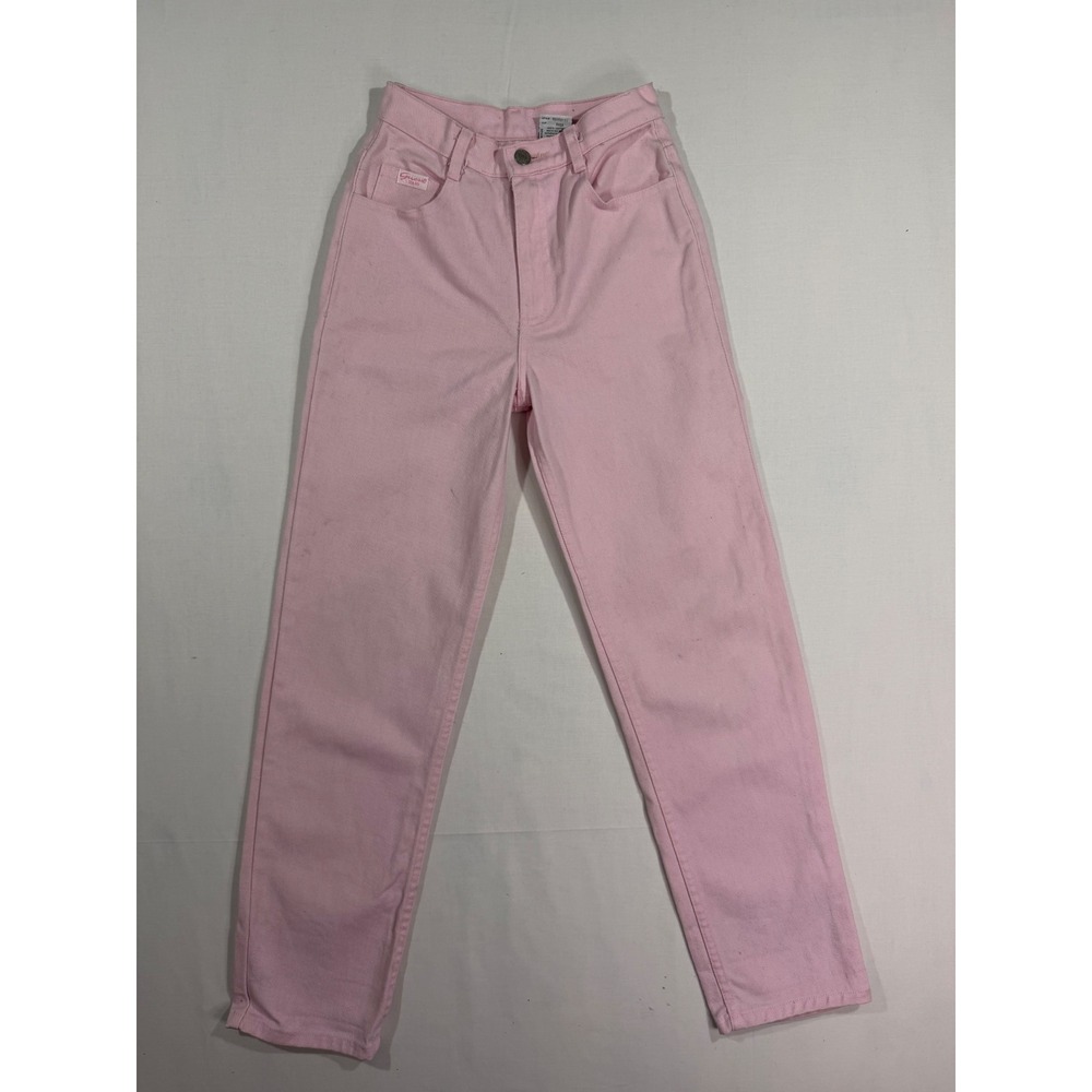 Vintage Guess Jeans Girls 12 Pink High Waist Tapered Leg Denim K0090101